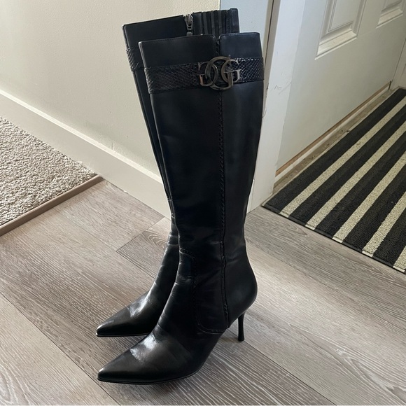 Guess by Marciano Shoes - Guess Leather Knee High Boots Black Classy Size 6.5